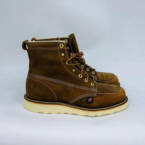 THOROGOOD MENS SLIP-RESISTANT FIRM TRAILCRAZYHORSE MOC TOE WORK BOOTS SIZE 10D